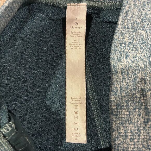 Lululemon Engineered Warmth Joggers Blue Heathered Wool Blend Pants Size 2 - Picture 5 of 7